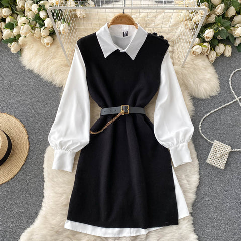 Everly Two Piece Top Set Black & White Look