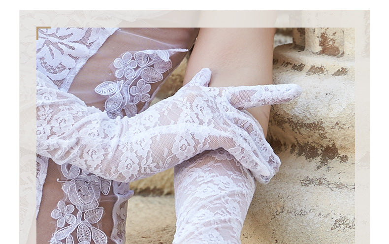 Elecurve Luxe Bridal Lingerie Set |Bridal Mittens, Lingerie, Panty & 1 Head Veil For Women| White - Free Size