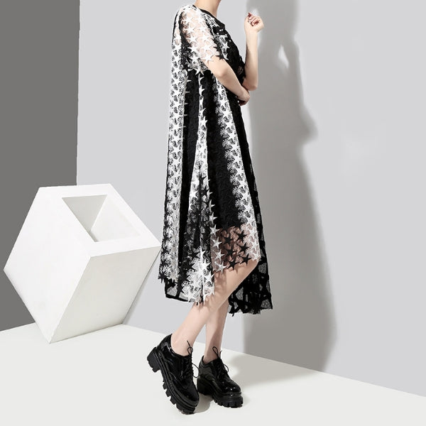 Starstruck Black and White Long Length Dress