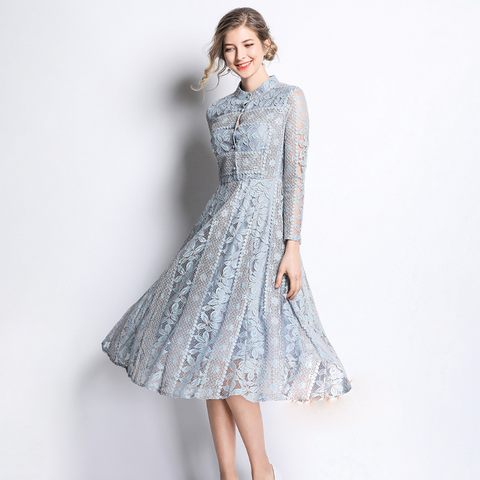 Veronica Floral Premium Finished A line Dress