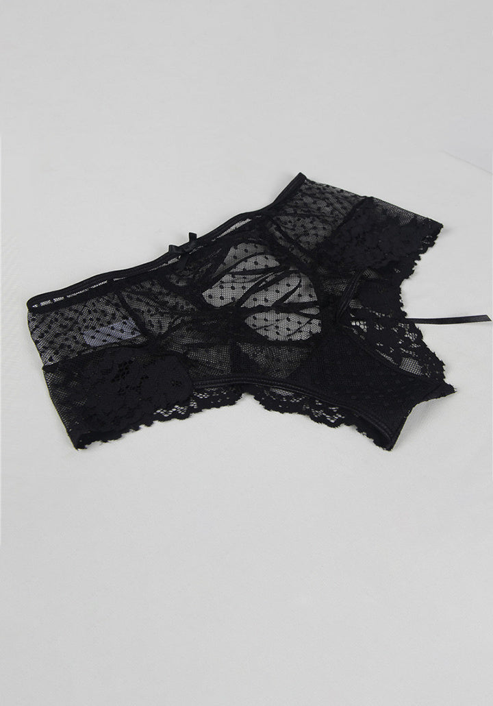 Floral Charm Lace Panties in Black